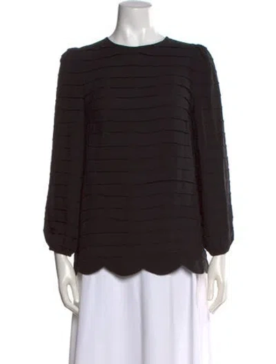 Pre-owned Tory Burch Silk Crew Neck Blouse In Black