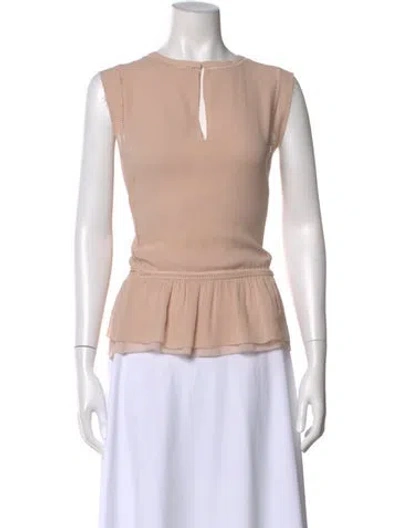 Pre-owned Tory Burch Silk Crew Neck Blouse In Pink