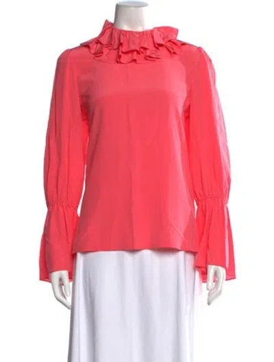 Pre-owned Tory Burch Silk Crew Neck Blouse In Pink