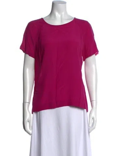 Pre-owned Tory Burch Silk Crew Neck Top In Purple