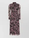 Tory Burch Silk Dress With Floral Pattern And Pleated Skirt