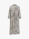 Tory Burch Silk Dress With Pixelated Logo Print