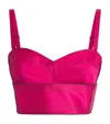 Tory Burch Silk Dupioni Bra Top In Pink