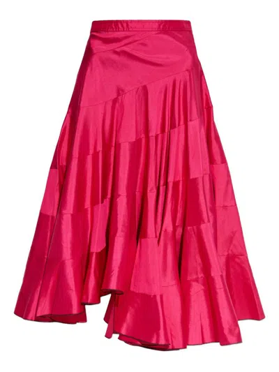TORY BURCH TORY BURCH SILK FLARED MIDI SKIRT