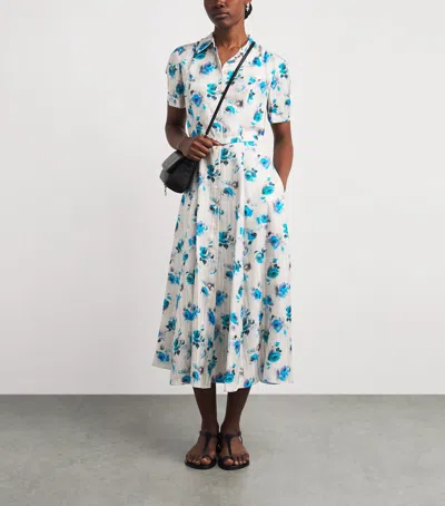 Tory Burch Floral-print Flared Shirt Dress In Multi