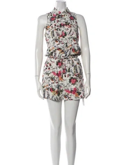 Pre-owned Tory Burch Silk Floral Print Romper In Multi