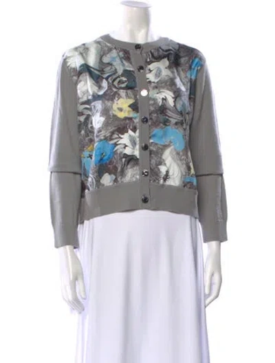 Pre-owned Tory Burch Silk Floral Print Sweater In Multi