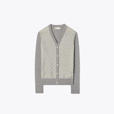 TORY BURCH SILK FRONT CARDIGAN