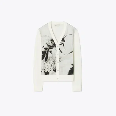 Tory Burch Silk-front Cotton Cardigan
