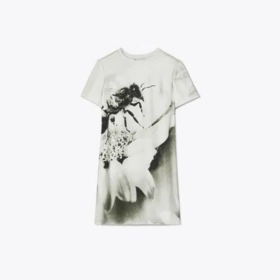 Tory Burch Silk Front T-shirt Dress In White