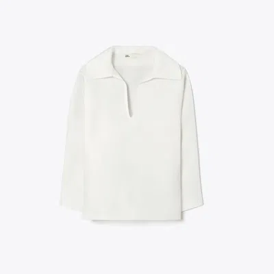 Tory Burch Silk Gazar Tunic In White