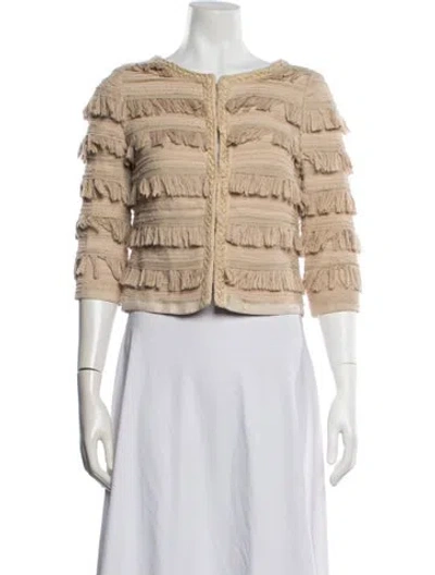 Pre-owned Tory Burch Silk Jacket In Neutral