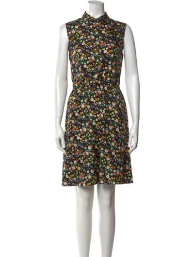 Pre-owned Tory Burch Silk Knee-length Dress In Black