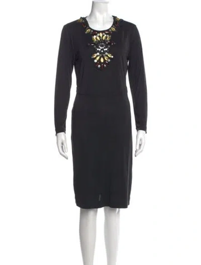 Pre-owned Tory Burch Silk Knee-length Dress In Black