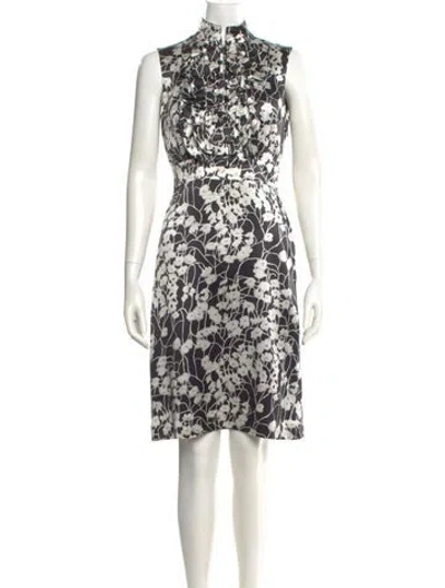 Pre-owned Tory Burch Silk Knee-length Dress In Black