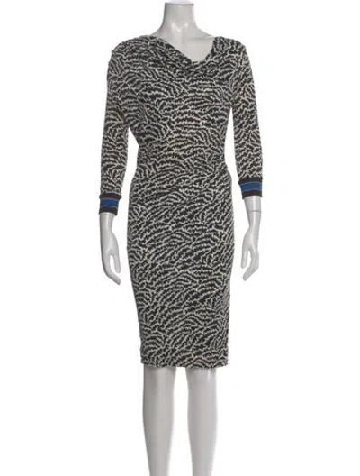 Pre-owned Tory Burch Silk Knee-length Dress In Black