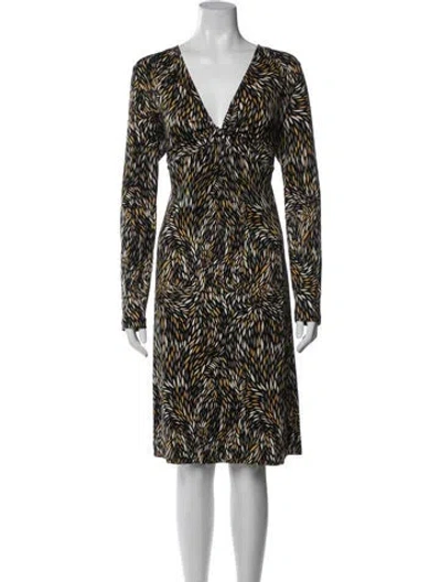 Pre-owned Tory Burch Silk Knee-length Dress In Black