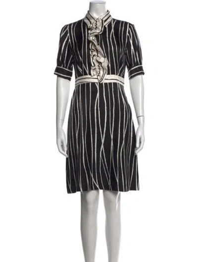 Pre-owned Tory Burch Silk Knee-length Dress In Black