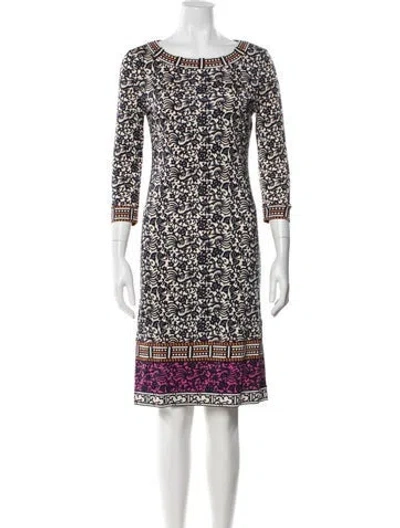 Pre-owned Tory Burch Silk Knee-length Dress In Black