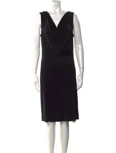Pre-owned Tory Burch Silk Knee-length Dress In Black