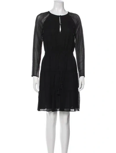 Pre-owned Tory Burch Silk Knee-length Dress In Black