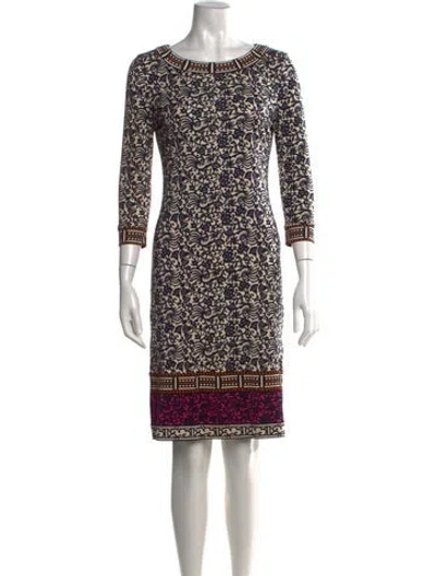 Pre-owned Tory Burch Silk Knee-length Dress In Black