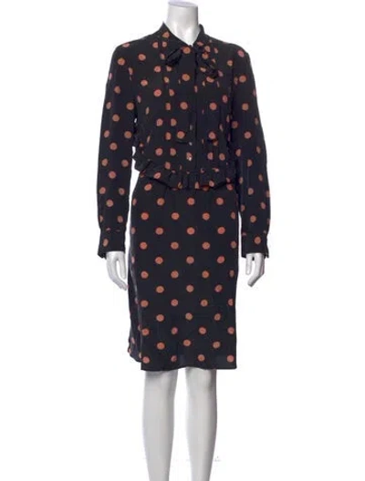 Pre-owned Tory Burch Silk Knee-length Dress In Black