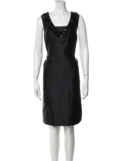 Pre-owned Tory Burch Silk Knee-length Dress In Black