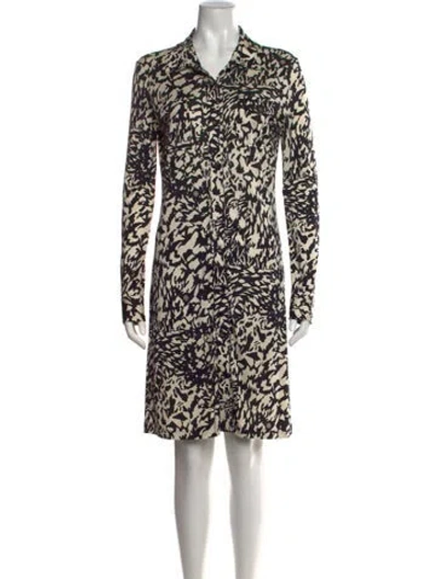 Pre-owned Tory Burch Silk Knee-length Dress In Black