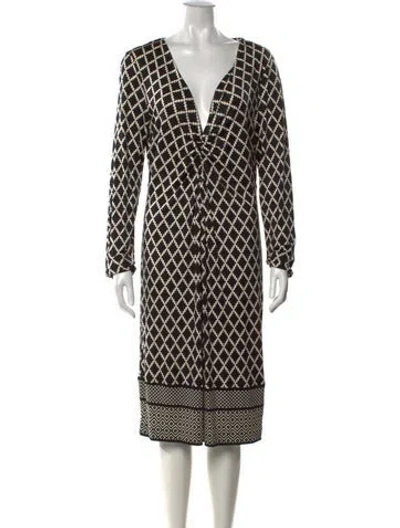 Pre-owned Tory Burch Silk Knee-length Dress In Black