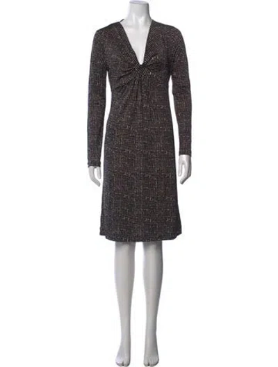 Pre-owned Tory Burch Silk Knee-length Dress In Black