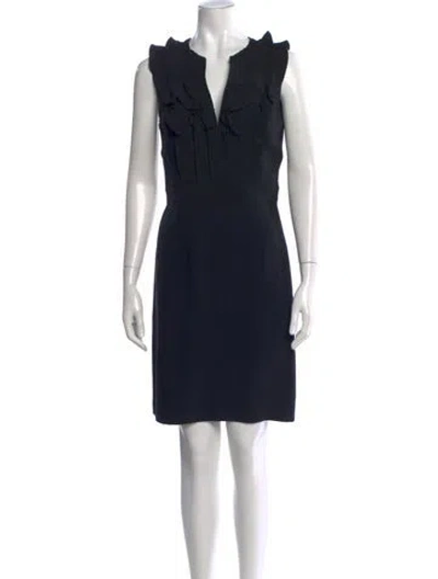 Pre-owned Tory Burch Silk Knee-length Dress In Black