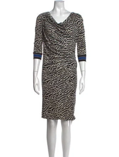 Pre-owned Tory Burch Silk Knee-length Dress In Black