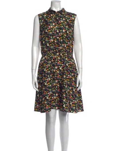 Pre-owned Tory Burch Silk Knee-length Dress In Black
