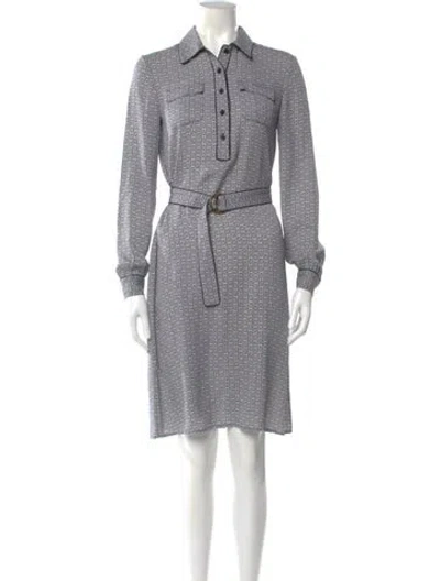 Pre-owned Tory Burch Silk Knee-length Dress In Blue
