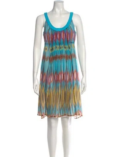 Pre-owned Tory Burch Silk Knee-length Dress In Blue