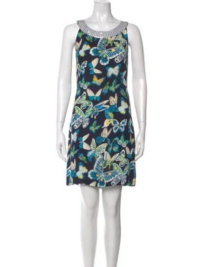 Pre-owned Tory Burch Silk Knee-length Dress In Blue