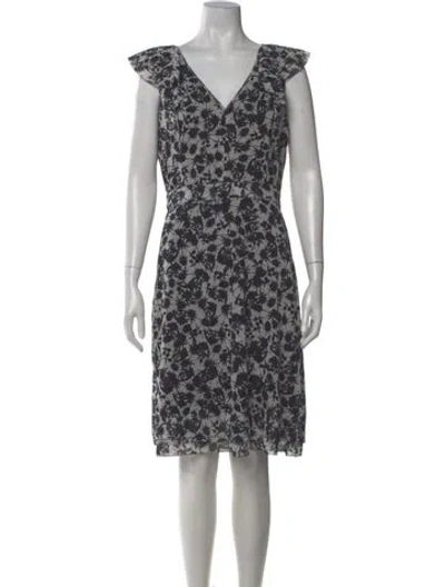 Pre-owned Tory Burch Silk Knee-length Dress In Blue