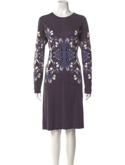 Pre-owned Tory Burch Silk Knee-length Dress In Blue