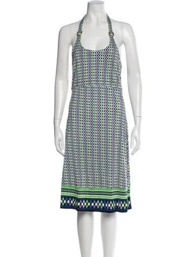 Pre-owned Tory Burch Silk Knee-length Dress In Blue