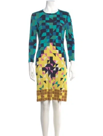 Pre-owned Tory Burch Silk Knee-length Dress In Blue