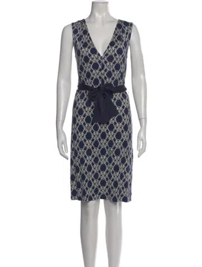 Pre-owned Tory Burch Silk Knee-length Dress In Blue