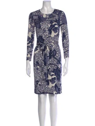 Pre-owned Tory Burch Silk Knee-length Dress In Blue
