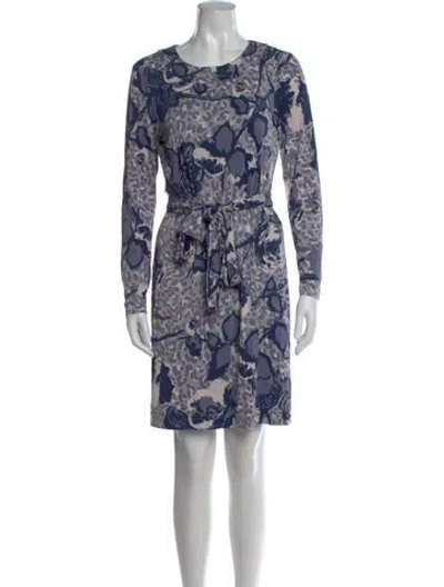 Pre-owned Tory Burch Silk Knee-length Dress In Blue