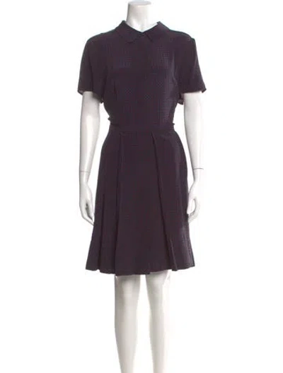 Pre-owned Tory Burch Silk Knee-length Dress In Blue