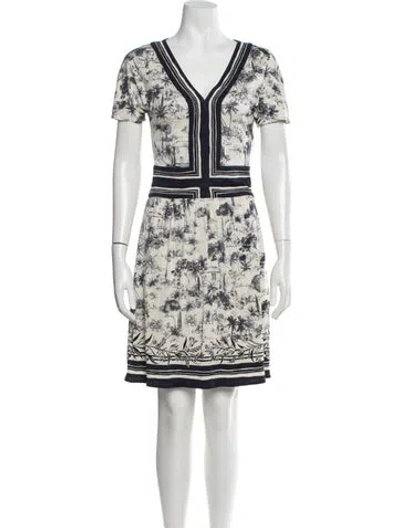 Pre-owned Tory Burch Silk Knee-length Dress In Blue
