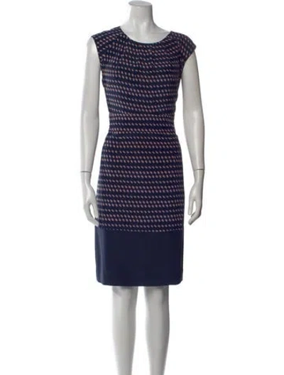 Pre-owned Tory Burch Silk Knee-length Dress In Blue