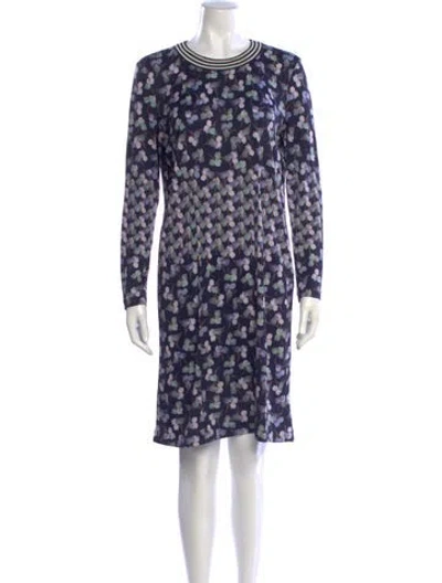 Pre-owned Tory Burch Silk Knee-length Dress In Blue