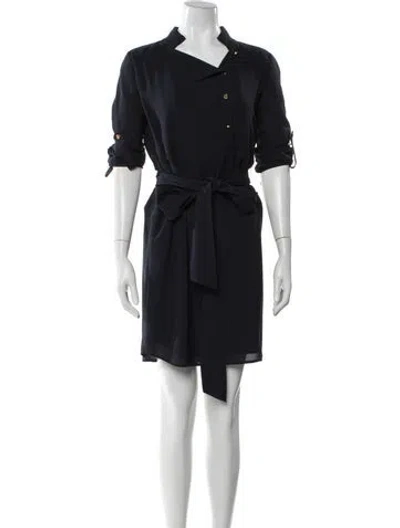 Pre-owned Tory Burch Silk Knee-length Dress In Blue