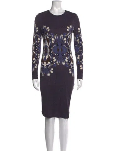 Pre-owned Tory Burch Silk Knee-length Dress In Blue